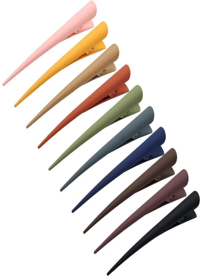 Dizila 10 Pcs 4.7 Inch Long Plastic Alligator Hair Clips for Styling Colorful Non Slip Duckbill Barretts Grips Clamps Hair Pins Accessories for Women Girls - Image 1